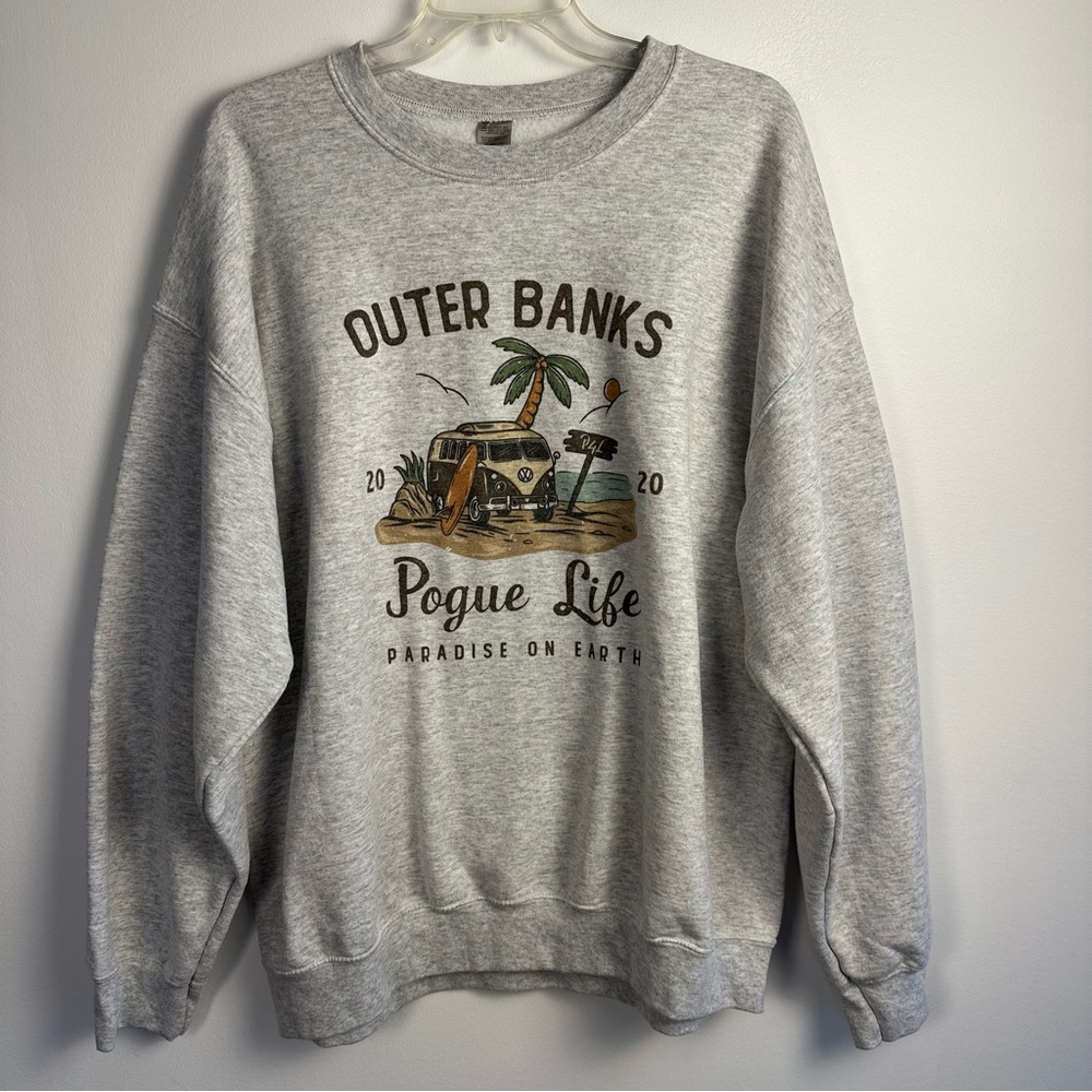 Outer Banks Gray Graphic Sweatshirt Size XL Crewneck Pogue Life Unisex